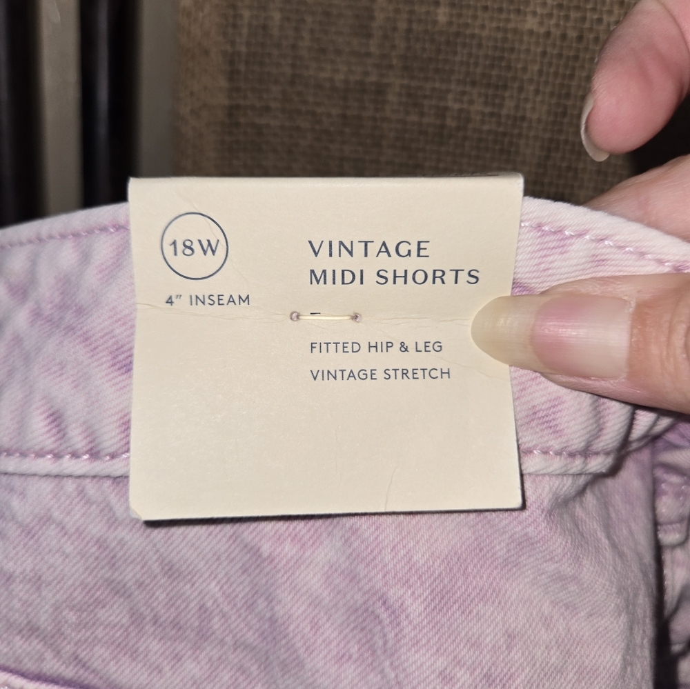 NWT Women's Universal Thread Purple Acid Wash 5 Pocket Shorts Size 18 - Picture 10 of 10